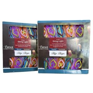 Patio String Lights Tropical Beach Theme Flip Flops Colorful 2 Boxes 8.5 Ft each